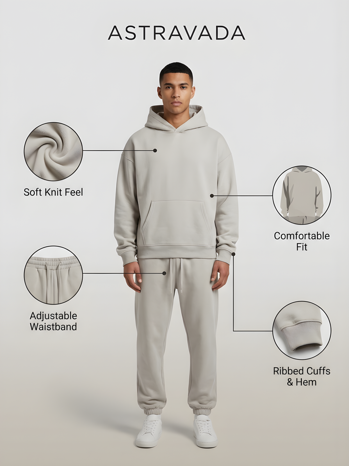 Oversized Hoodie Jogger Set für Herren