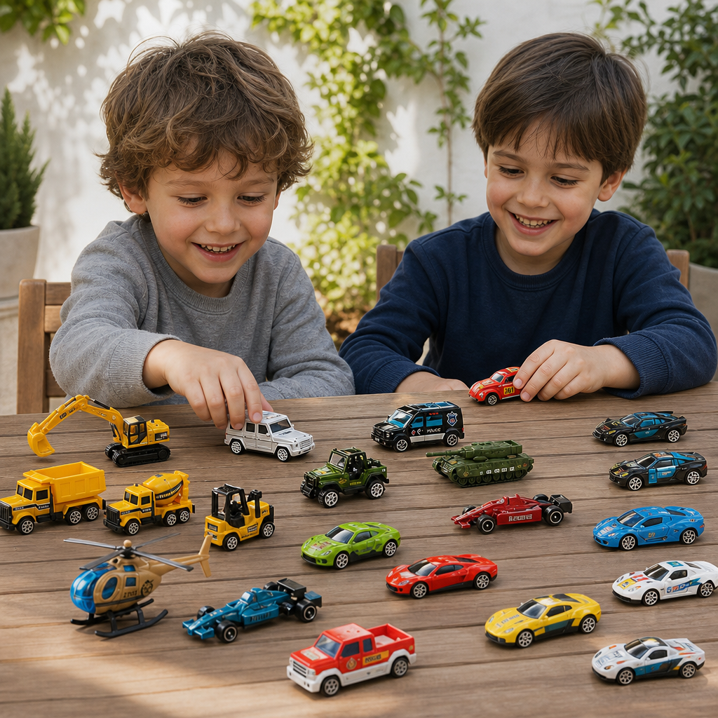 Weihnachtlicher Adventskalender mit Die-Cast-Autos für Kinder