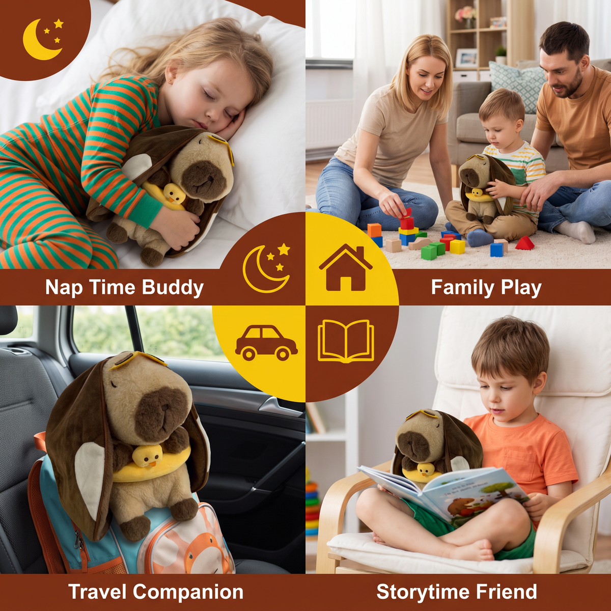 Atmendes Capybara Plüschtier – Weicher & kuscheliger Schlafbegleiter