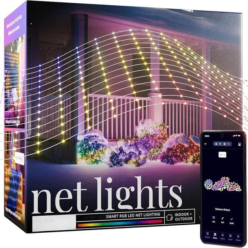 Baravon | Smartes RGBIC LED-Lichternetz für Bäume im Garten