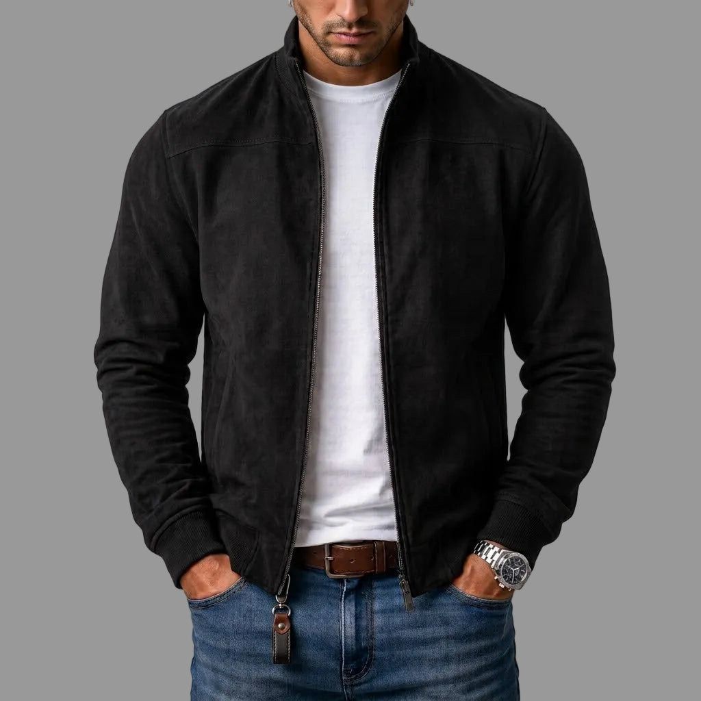 Bomberjacke aus Veloursleder