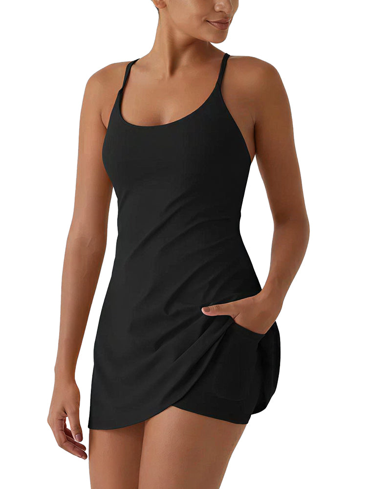 Active Kleid mit integrierten Shorts und Taschen