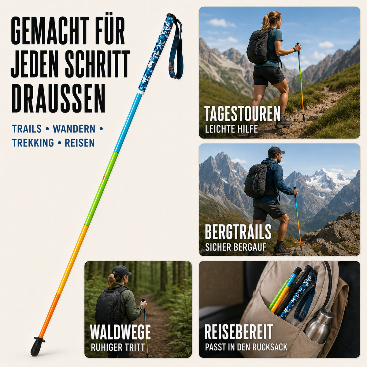 Camp Basel | AllumStride Ultraleichte Aluminium-Trekkingstöcke