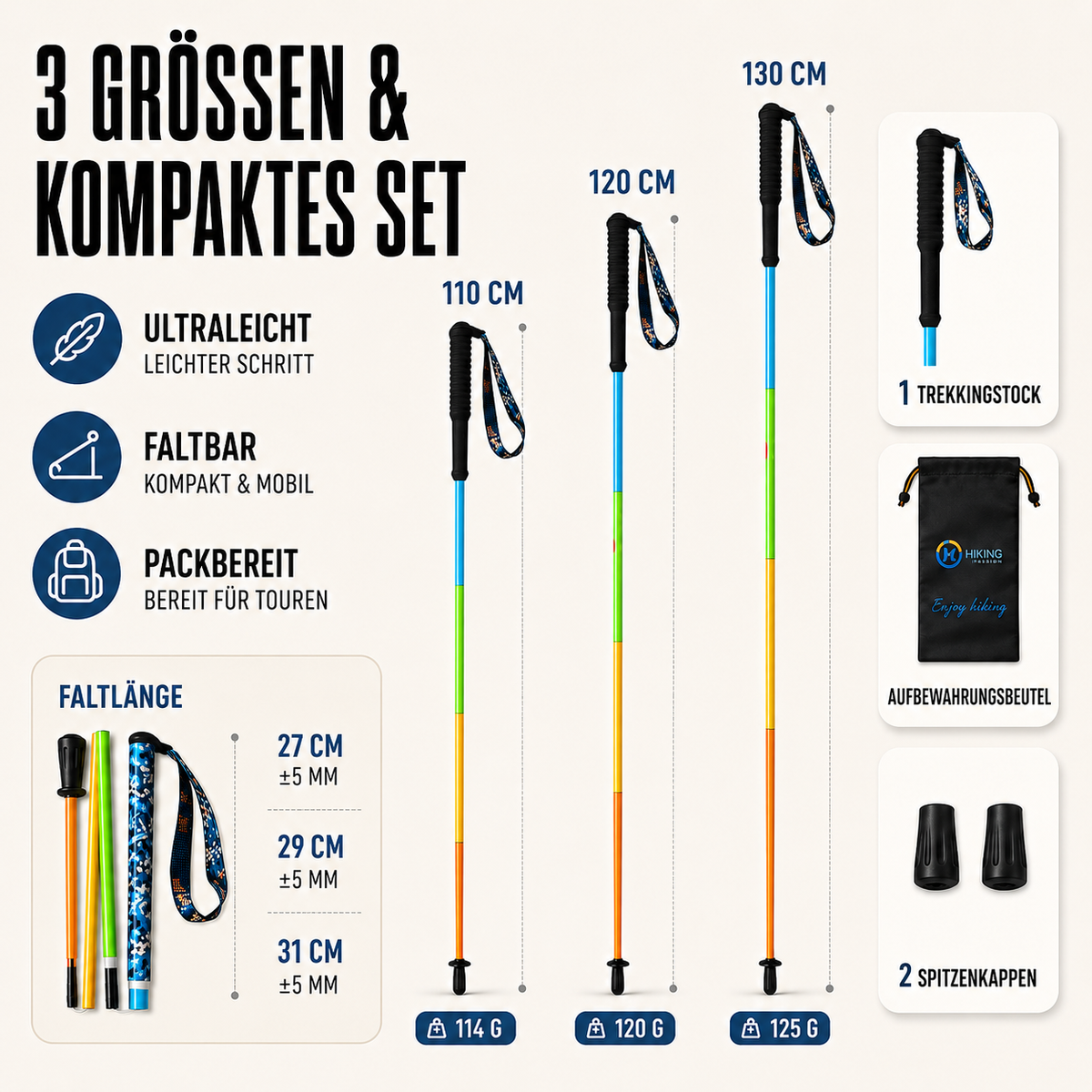 Camp Basel | AllumStride Ultraleichte Aluminium-Trekkingstöcke