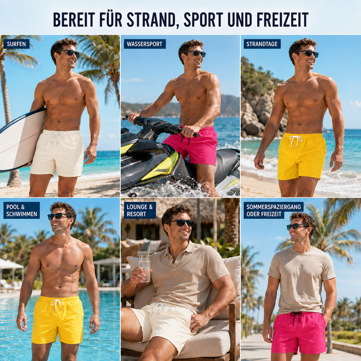 Camp Basel | Aqualuxe Schnelltrocknende Badeshorts