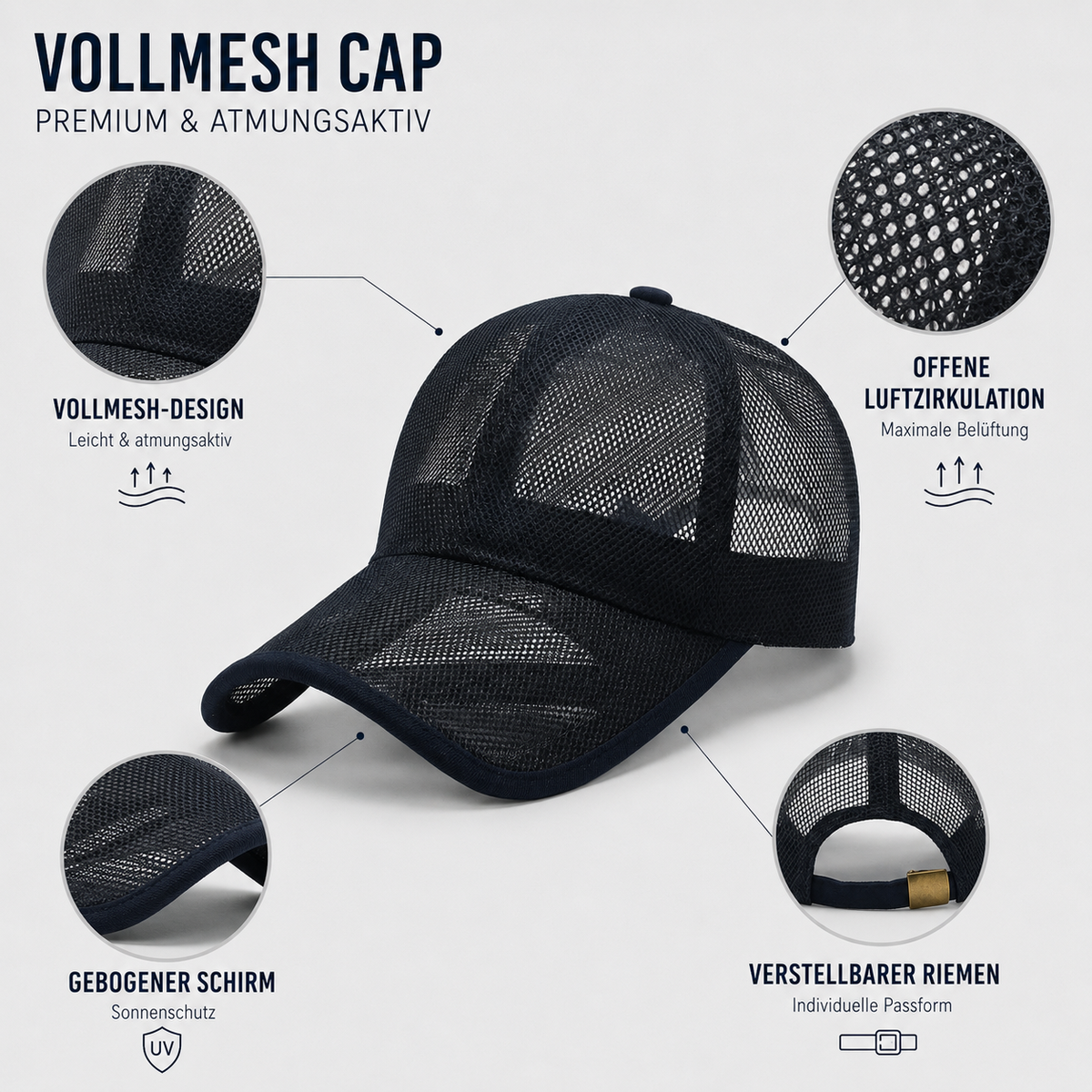 Camp Basel | Brezzon Voll-Mesh Atmungsaktive Baseballkappe