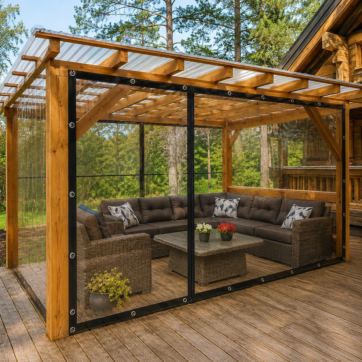 Camp Basel | Clearverra Transparente Reißverschluss-Pergola-Platte