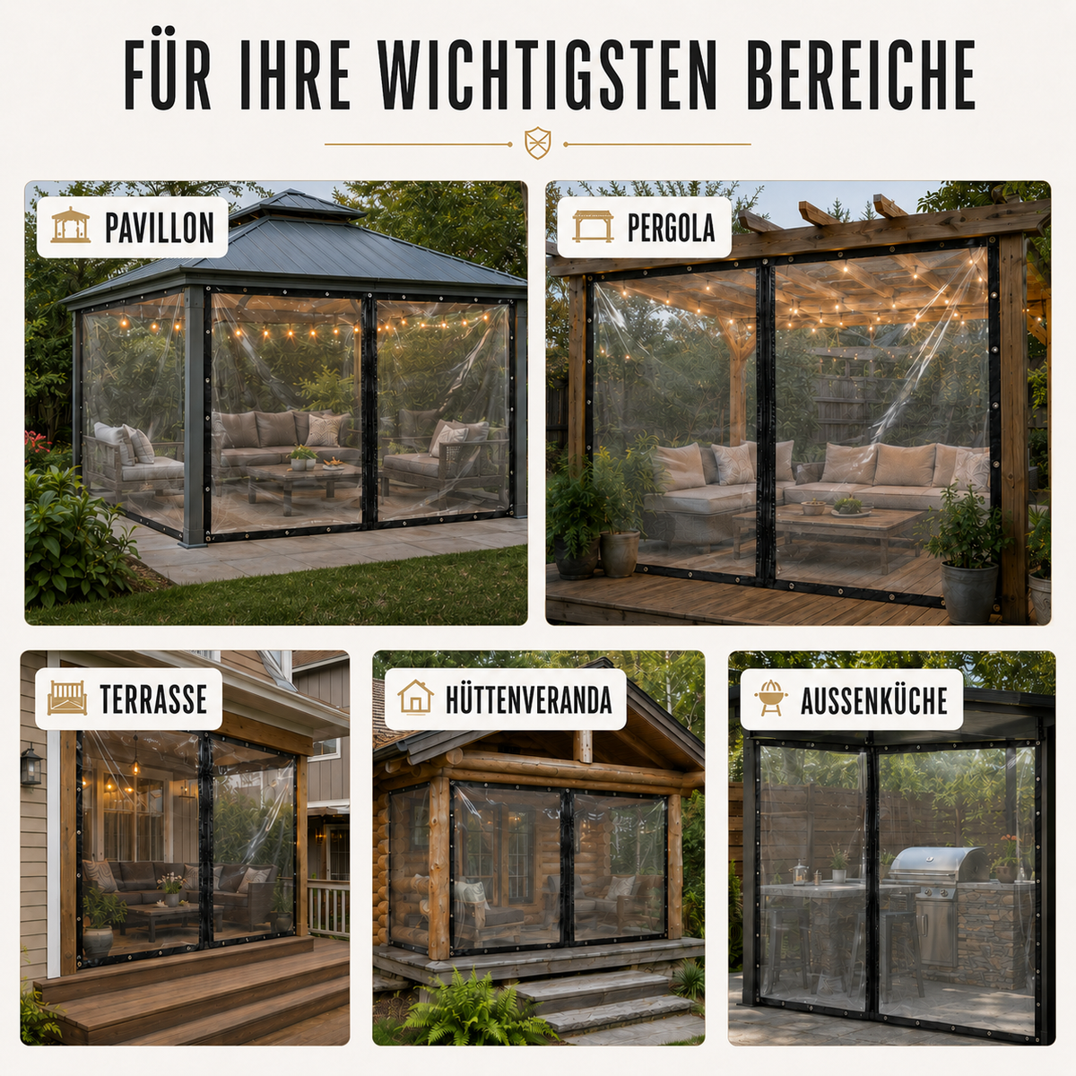 Camp Basel | Clearverra Transparente Reißverschluss-Pergola-Platte
