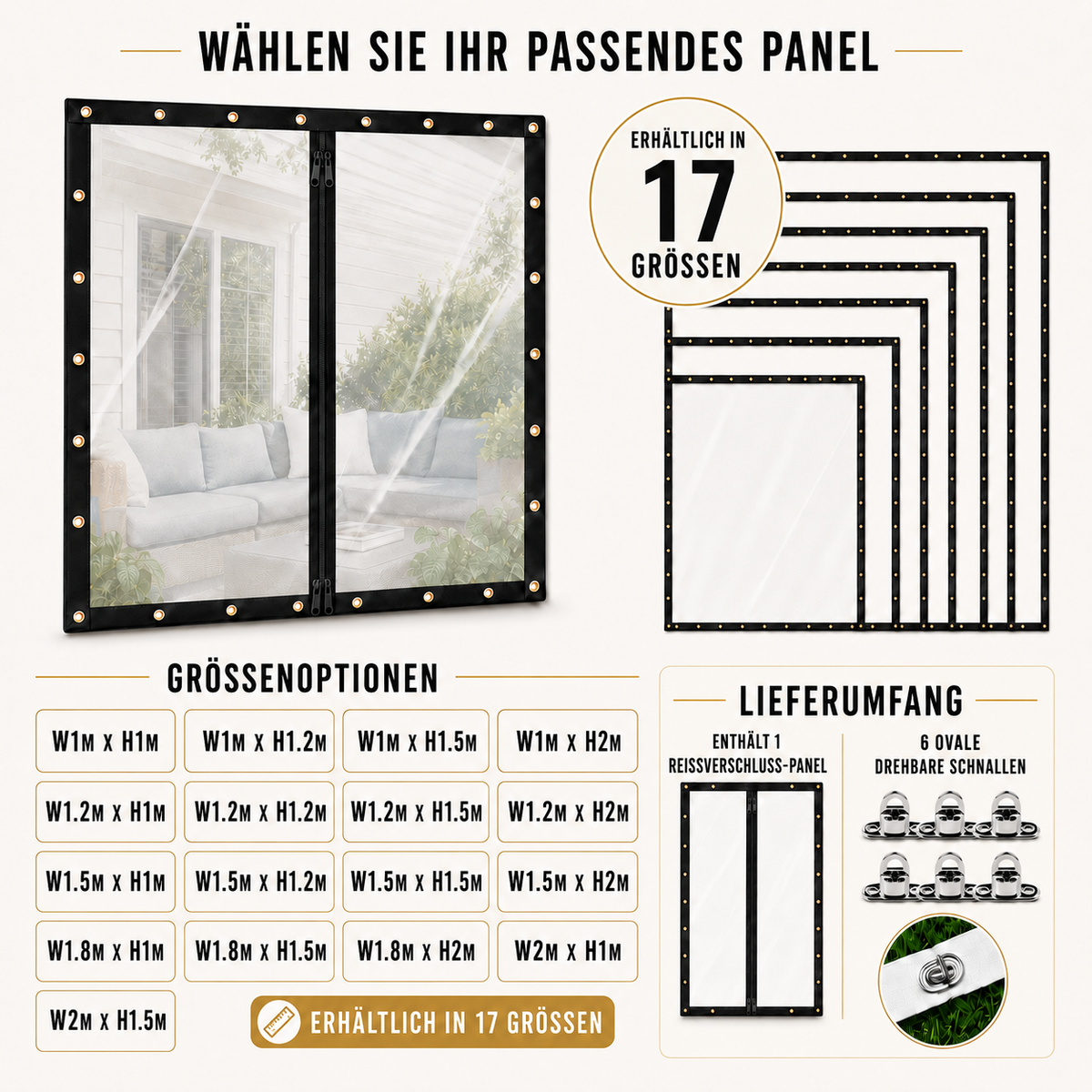 Camp Basel | Clearverra Transparente Reißverschluss-Pergola-Platte