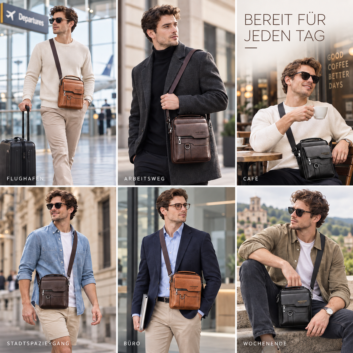 Camp Basel | Kompakte PU-Messenger-Tasche
