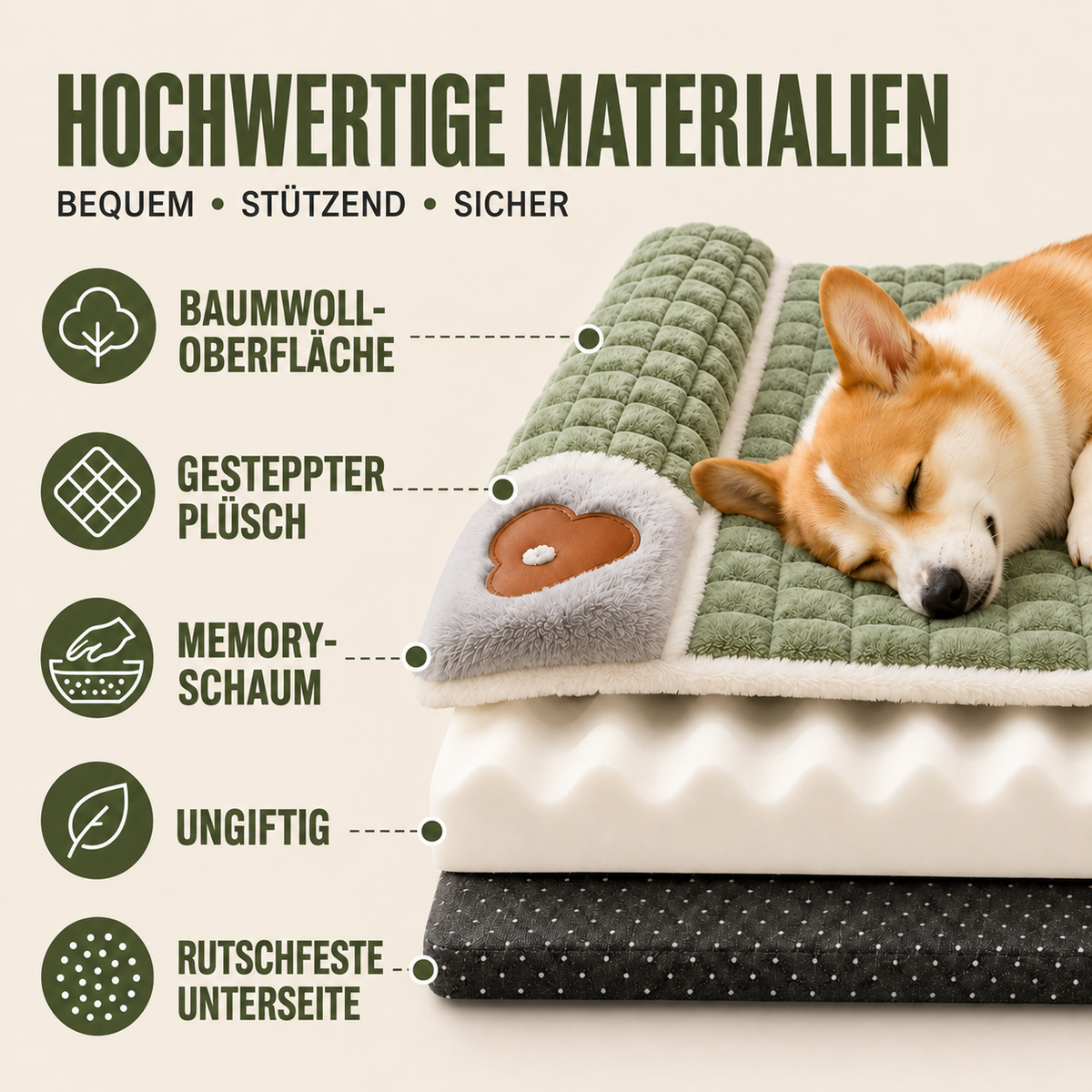 Camp Basel | Pawselle Orthopädisches Gedächtnisschaum-Haustierbett