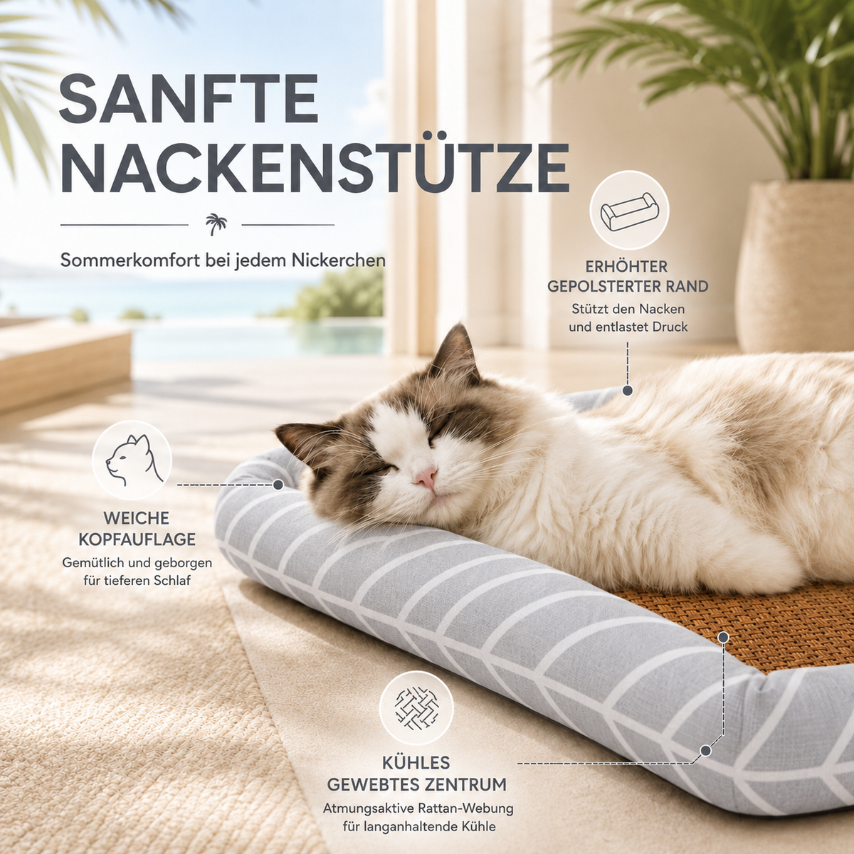 Camp Basel | Pawvelo Gewebtes Korbgeflecht-Haustierbett
