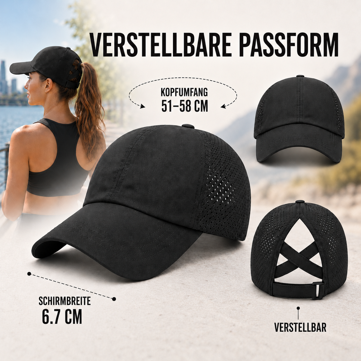 Camp Basel | Ponytaila Crossback-Ponytail-Sportmütze