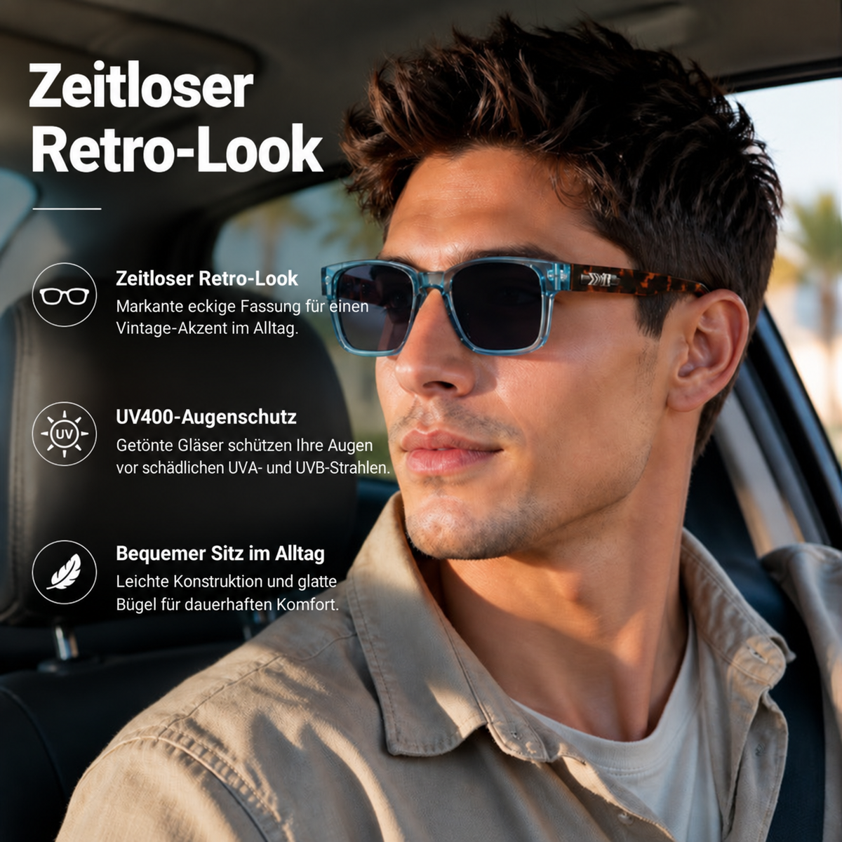 Camp Basel | Retro Bold Square Sonnenbrille