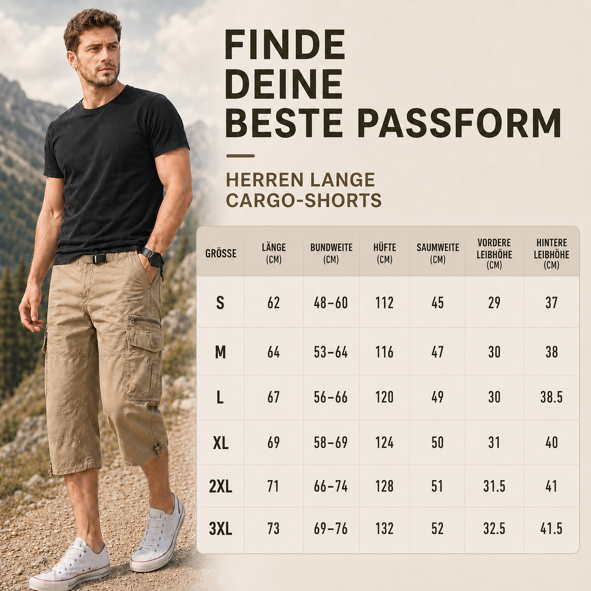 Camp Basel | Roverix Capri-Cargo-Wandershorts