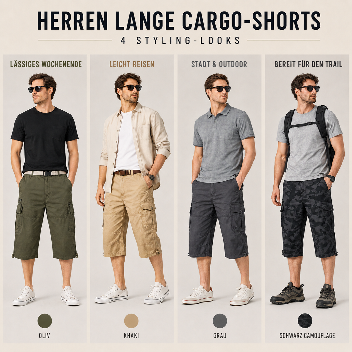 Camp Basel | Roverix Capri-Cargo-Wandershorts