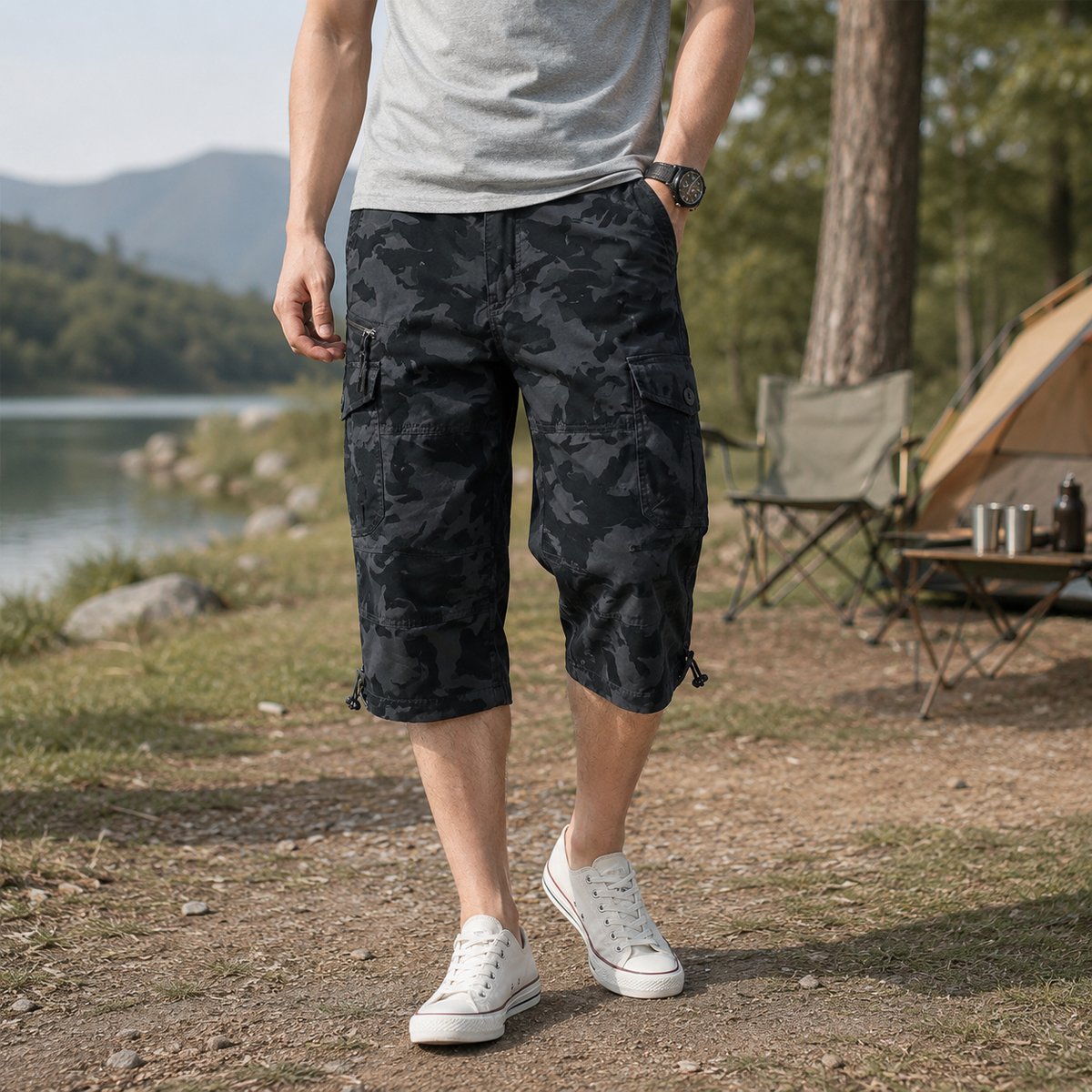 Camp Basel | Roverix Capri-Cargo-Wandershorts