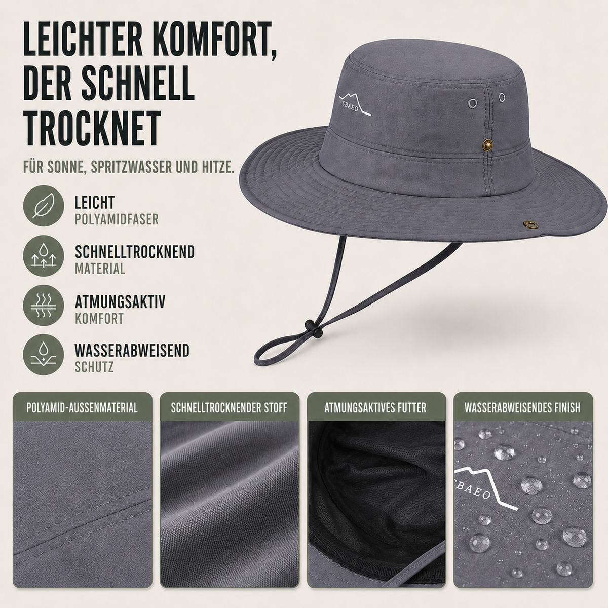 Camp Basel | Shadorra Breitkrempel-Outdoorhut wasserdicht