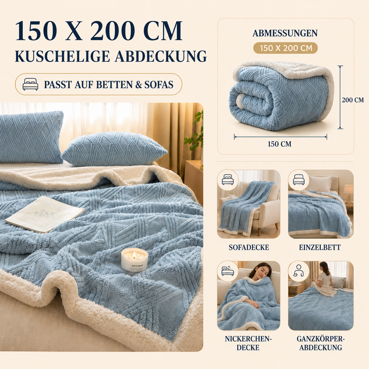 Camp Basel | Snugvera Verdickter Winter-Wurfdecke