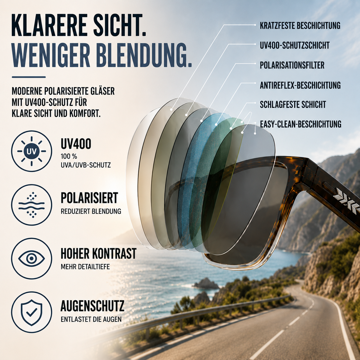 Camp Basel | Squarex Eckige polarisierte Sonnenbrille
