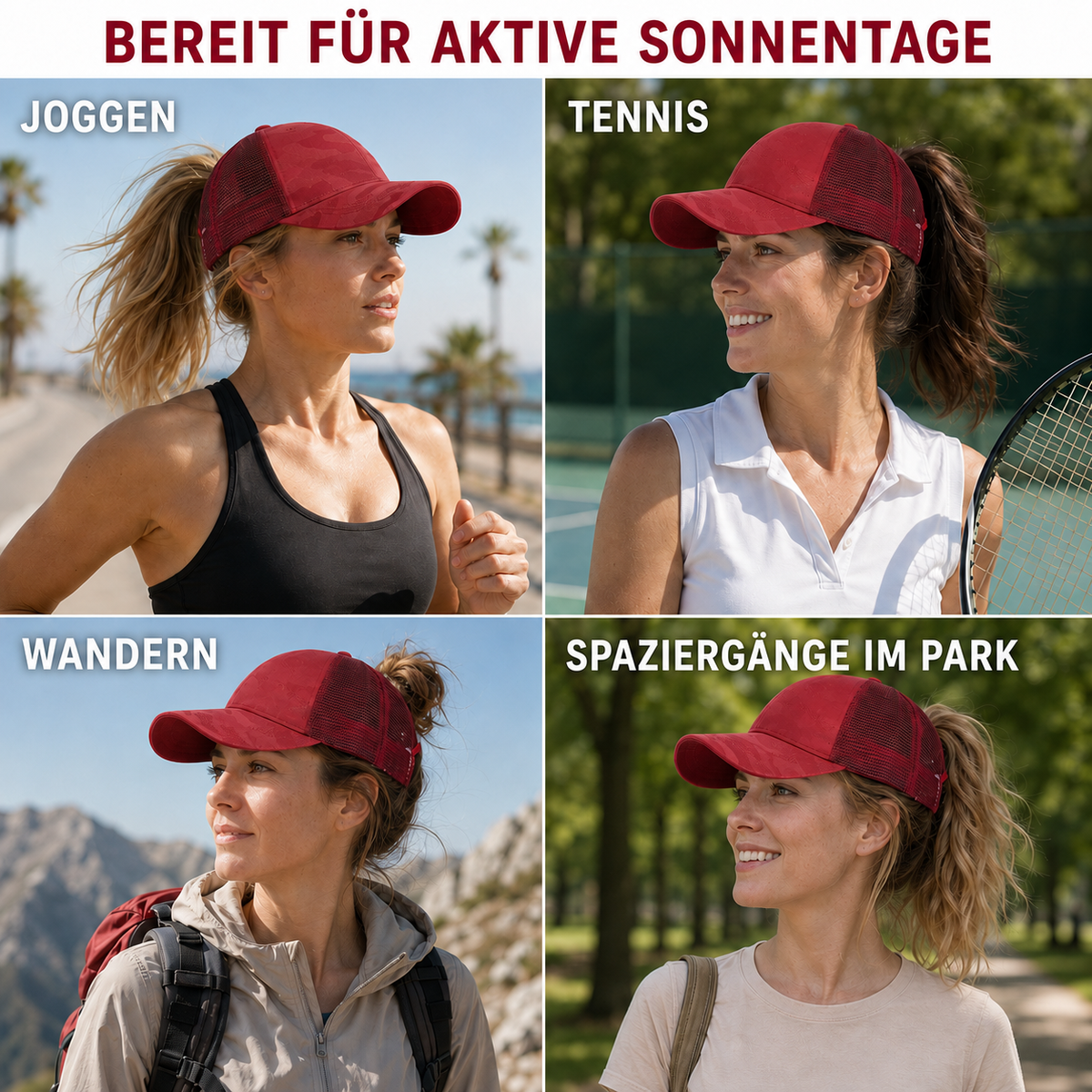 Camp Basel | Tresvia Damen-Baseballmütze mit Pferdeschwanzöffnung