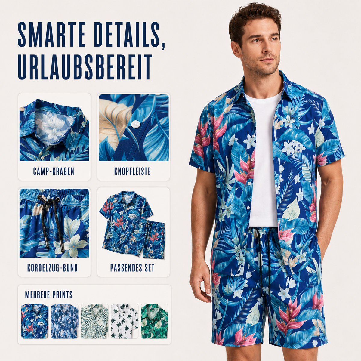 Camp Basel | Tropivex Tropisches Hemd- und Shorts-Set