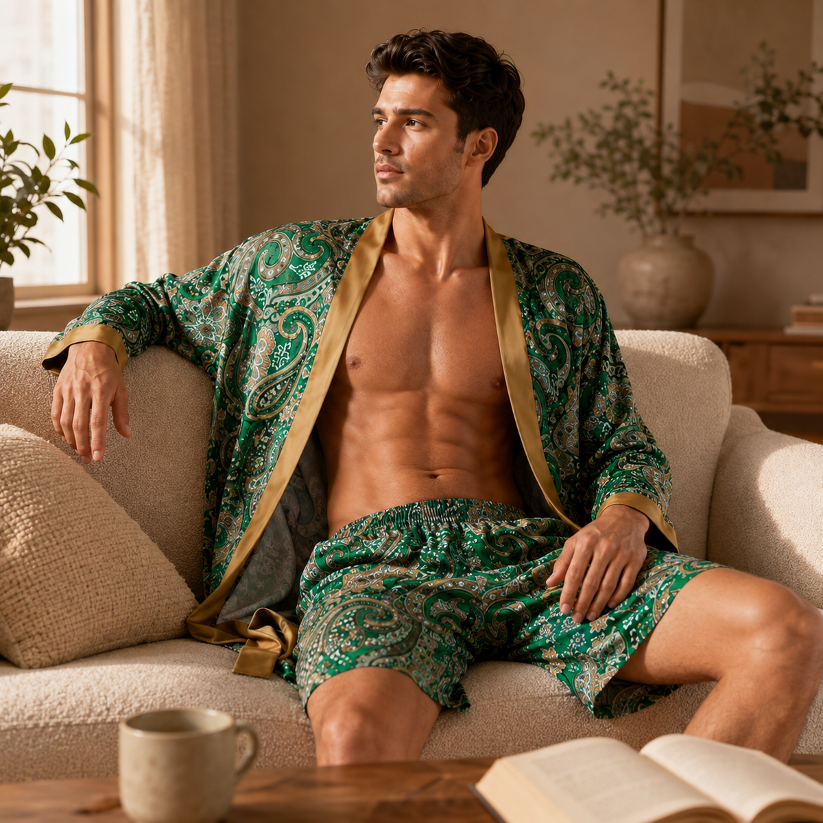 Camp Basel | Velvoro Langer Kimono-Stil Bademantel-Set