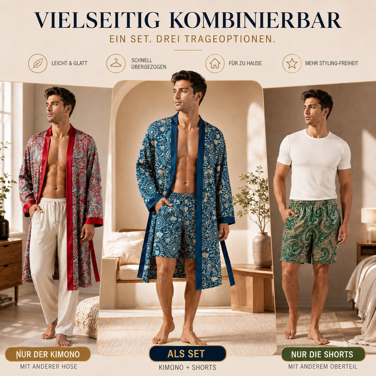 Camp Basel | Velvoro Langer Kimono-Stil Bademantel-Set
