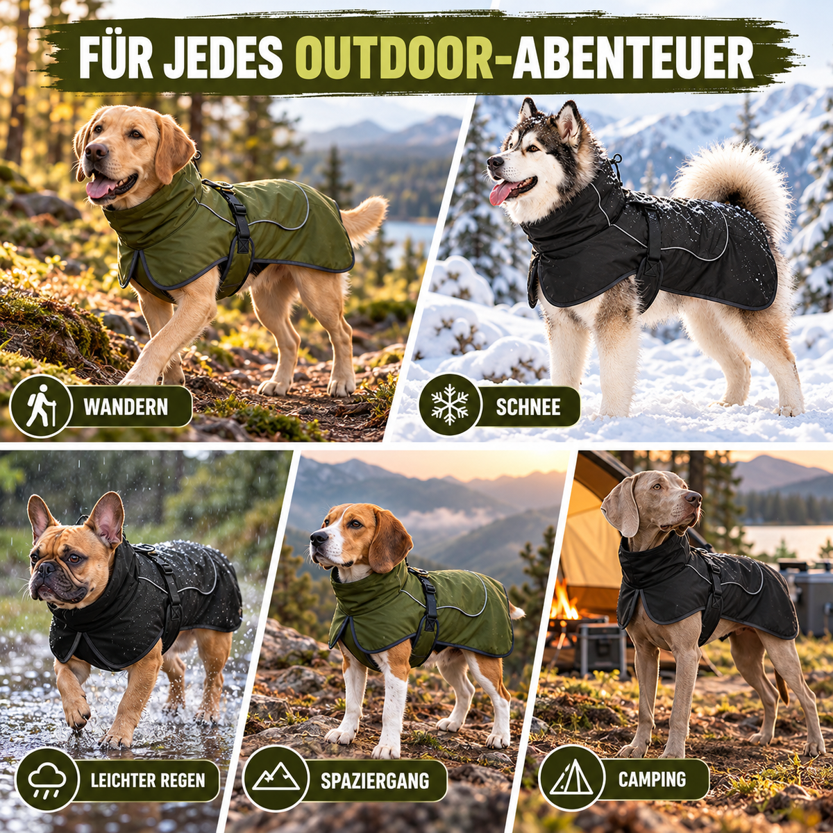 Camp Basel | Woofclad Winddichte Weste mit integriertem Geschirr