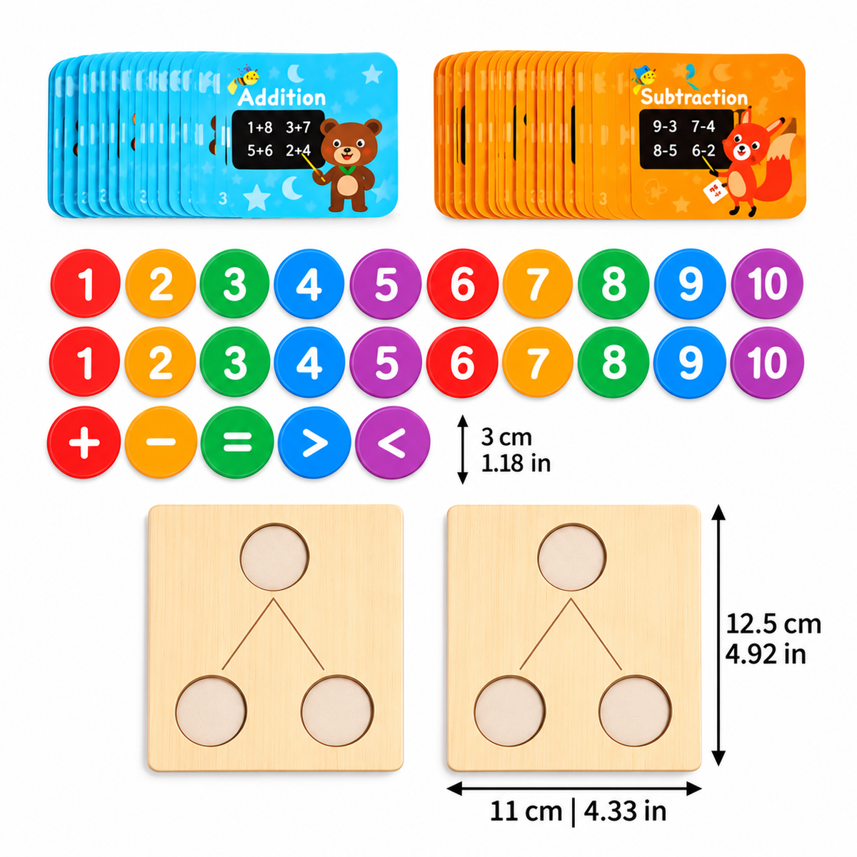 Holz-Mathe-Lernbrett für kleine Rechner