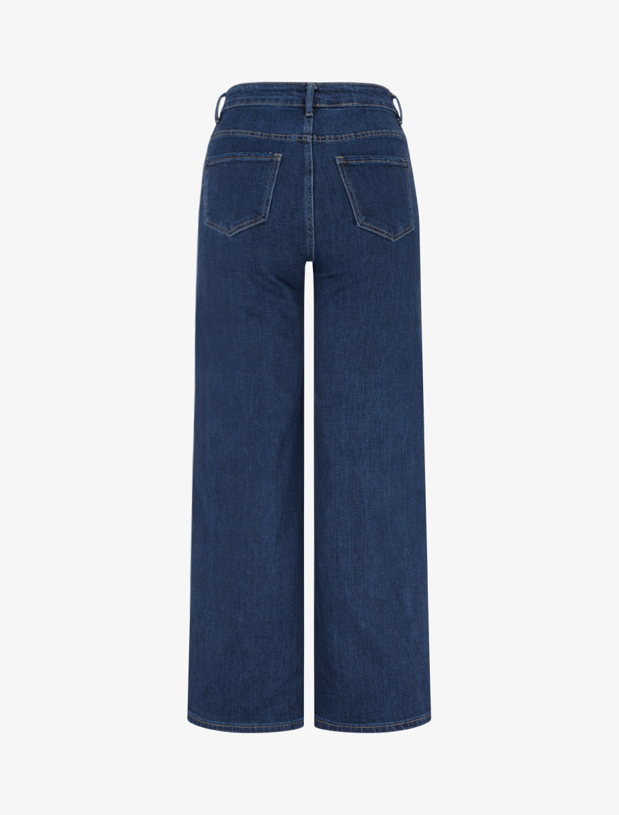 Jean wide leg taille haute - Bleu denim