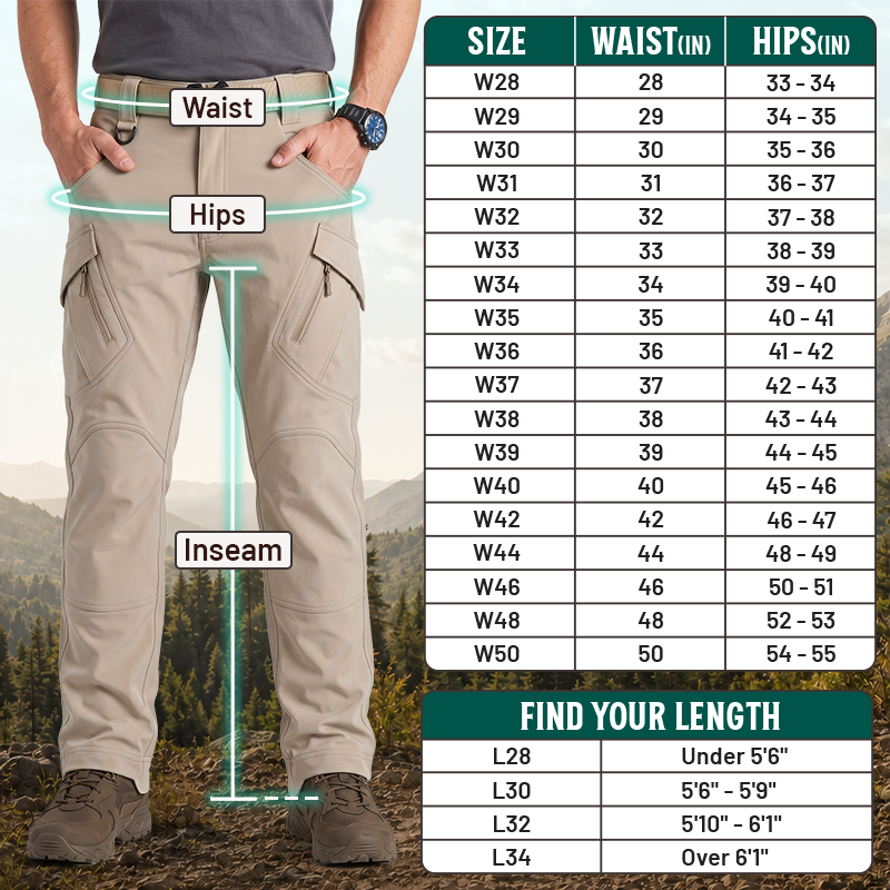 Herren 9-Taschen Straight Fit Taktische Wasserdichte Hose