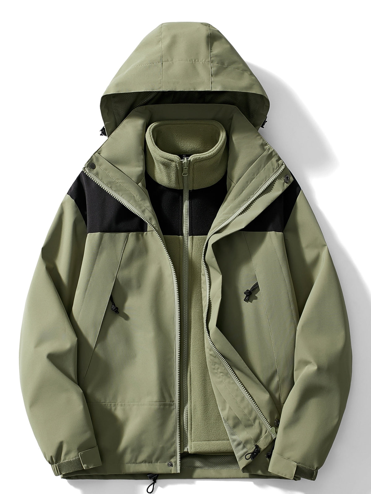 Damen Winterjacke Fleece 3-in-1 mit Kapuze