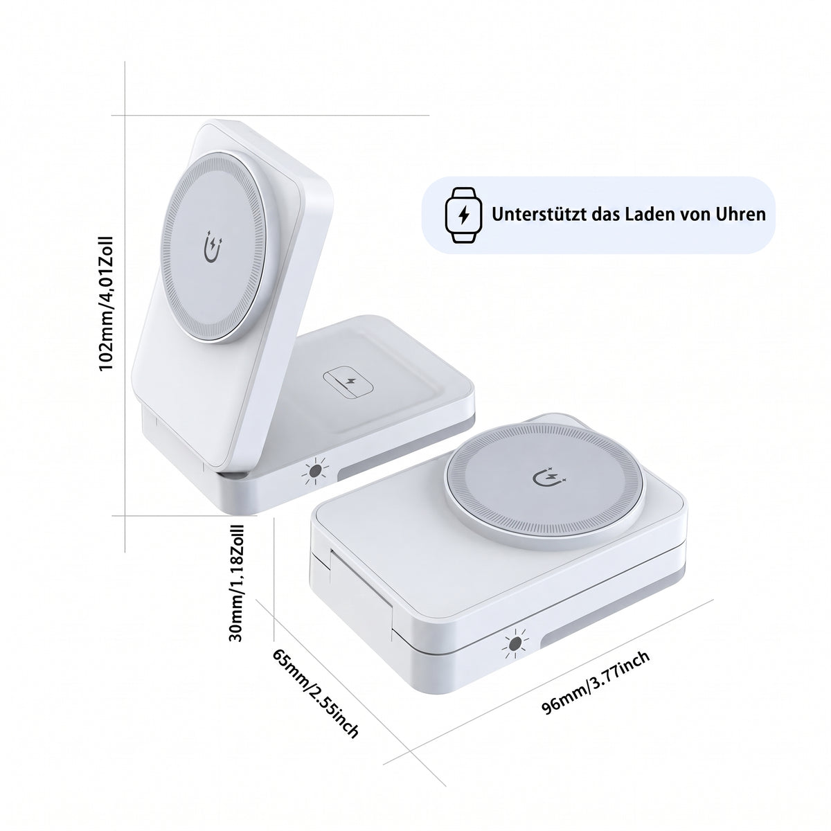 Camp Basel | 3-in-1 Faltbare Magnetische Ladestation für Alltags-Geräte