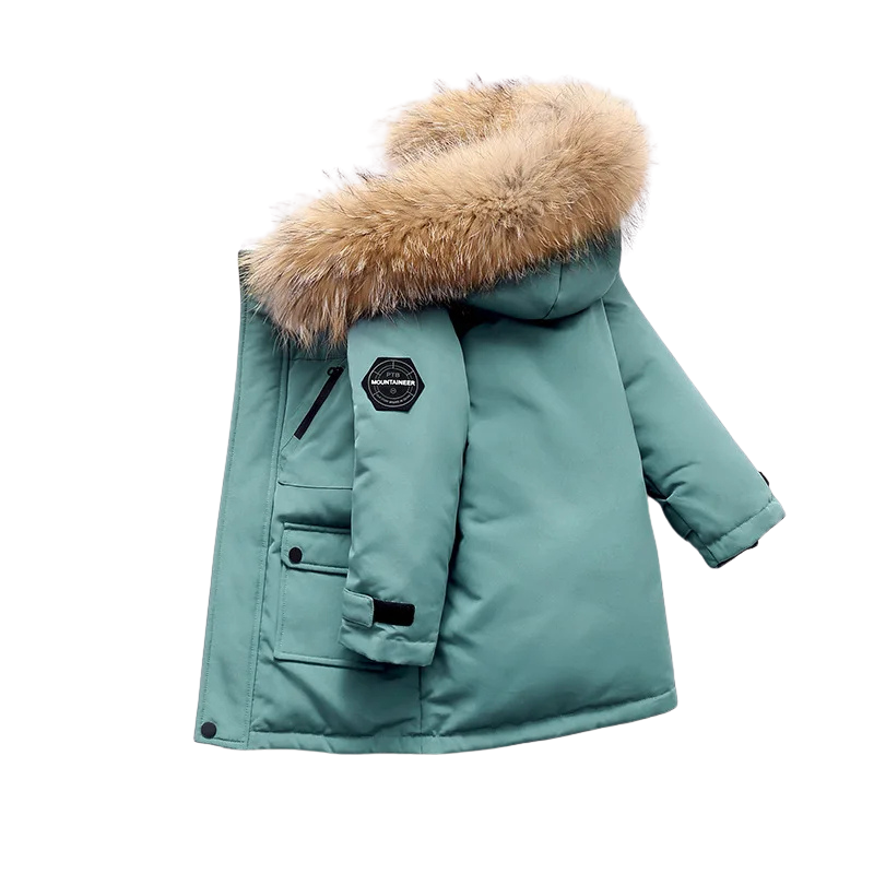 Warmer Wintermantel mit Fellbesatz