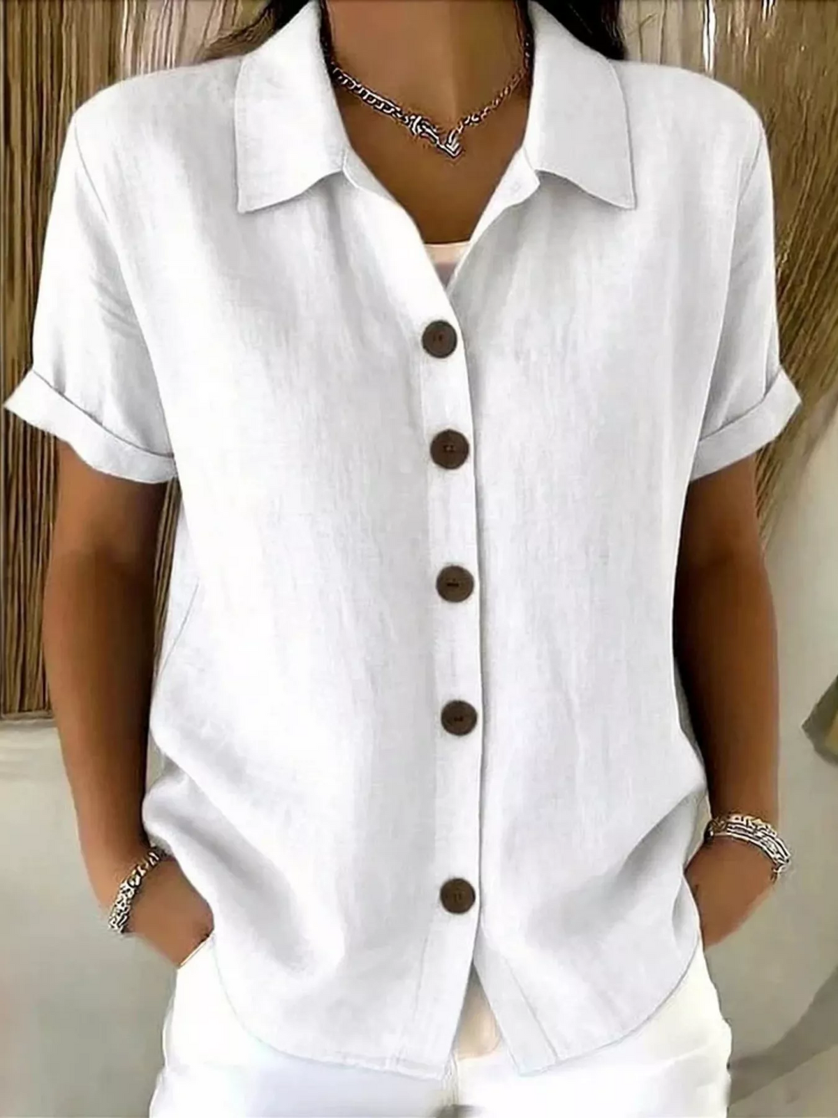 Relaxed Button-Front Shirt
