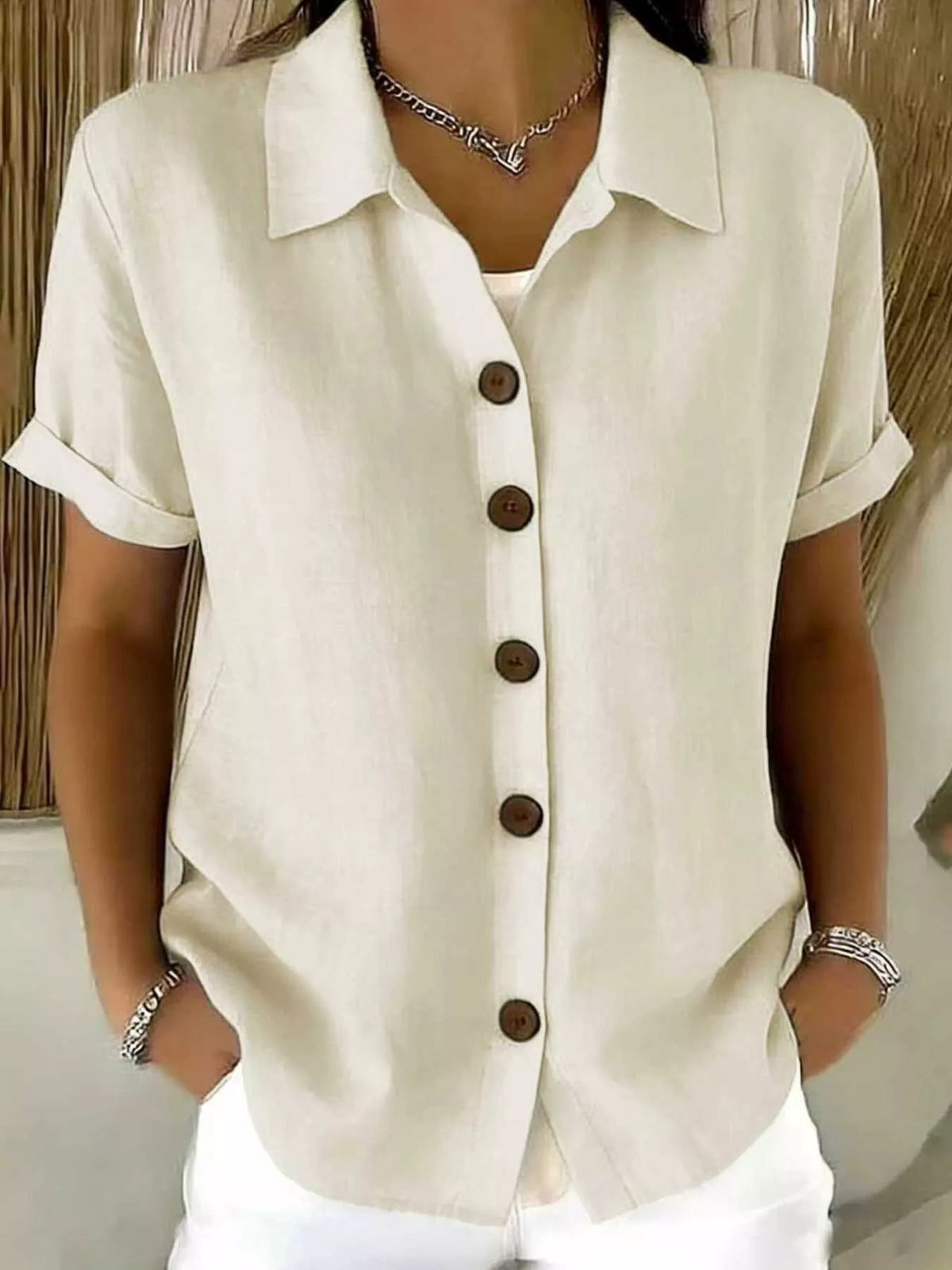 Relaxed Button-Front Shirt