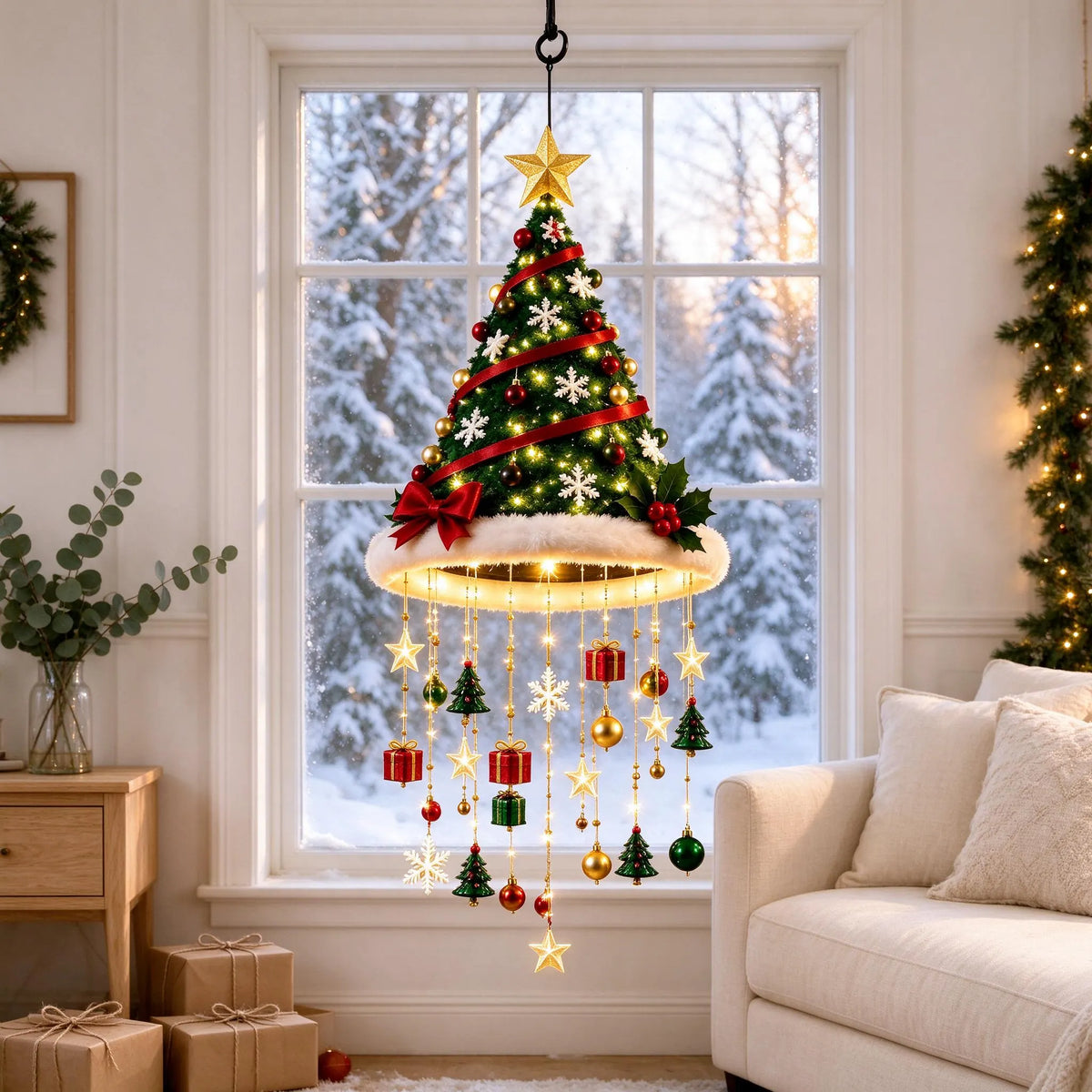 LED-Weihnachtsmann-Mütze hängende Weihnachtsdekoration