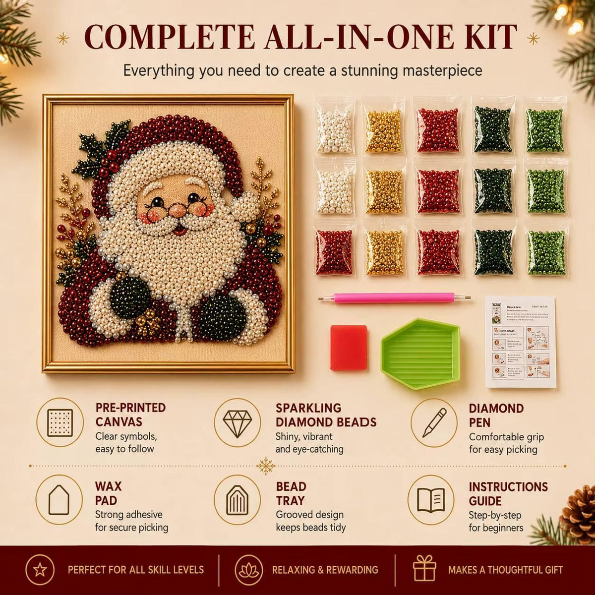 DIY Weihnachten Tier Diamond Painting Set mit Rahmen