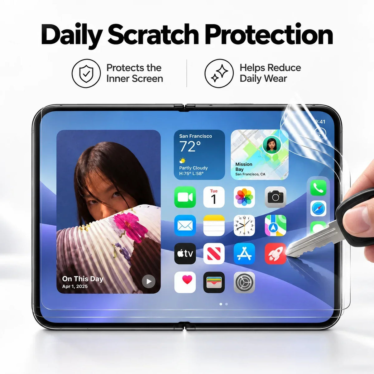 Displayschutzfolien für iPhone Duo innen und außen