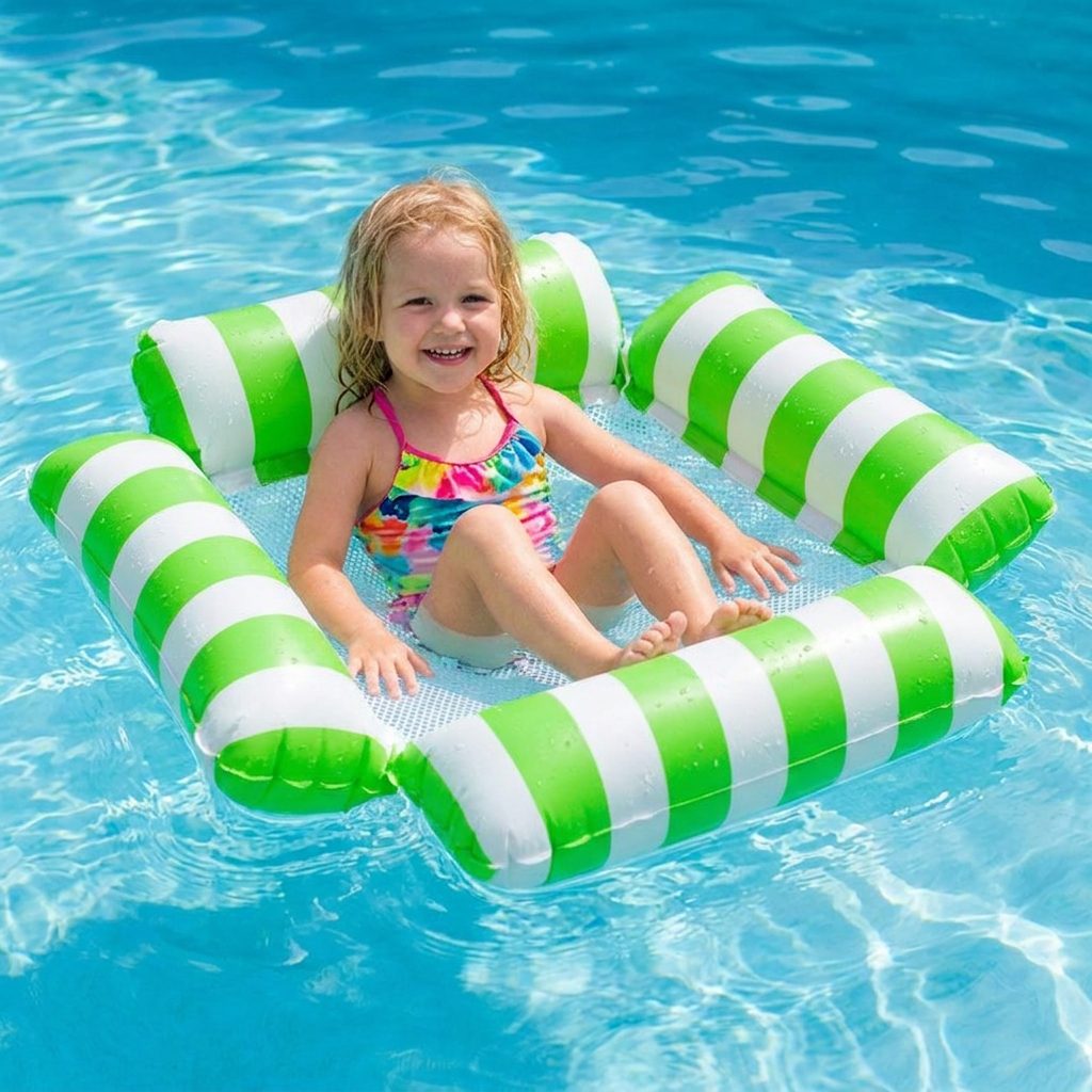 Aufblasbarer Poolsitz für Kinder – Wasserhängematte mit Netzoberfläche