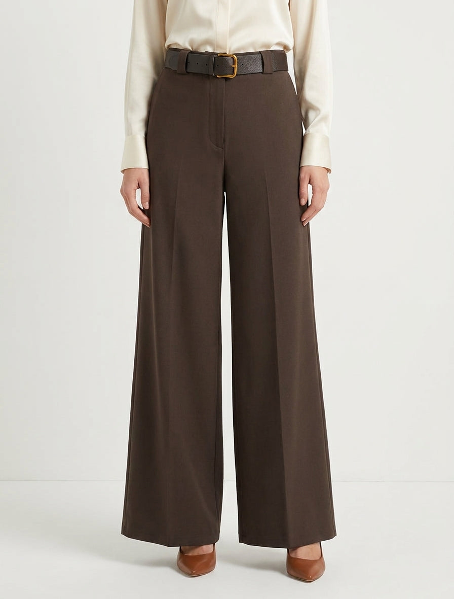 Weite High-Waist-Hose mit Gürtel