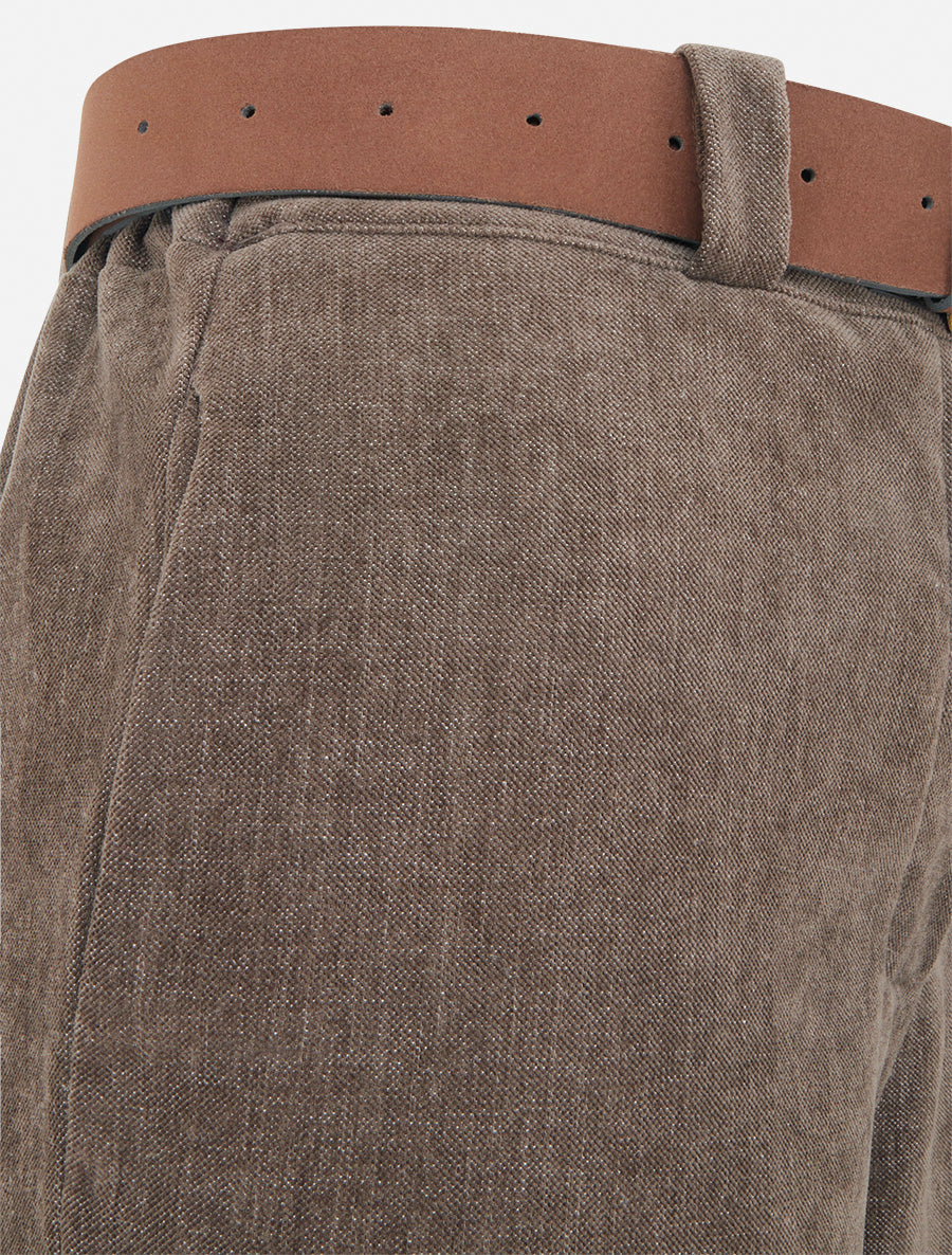 Samthose mit hoher Taille