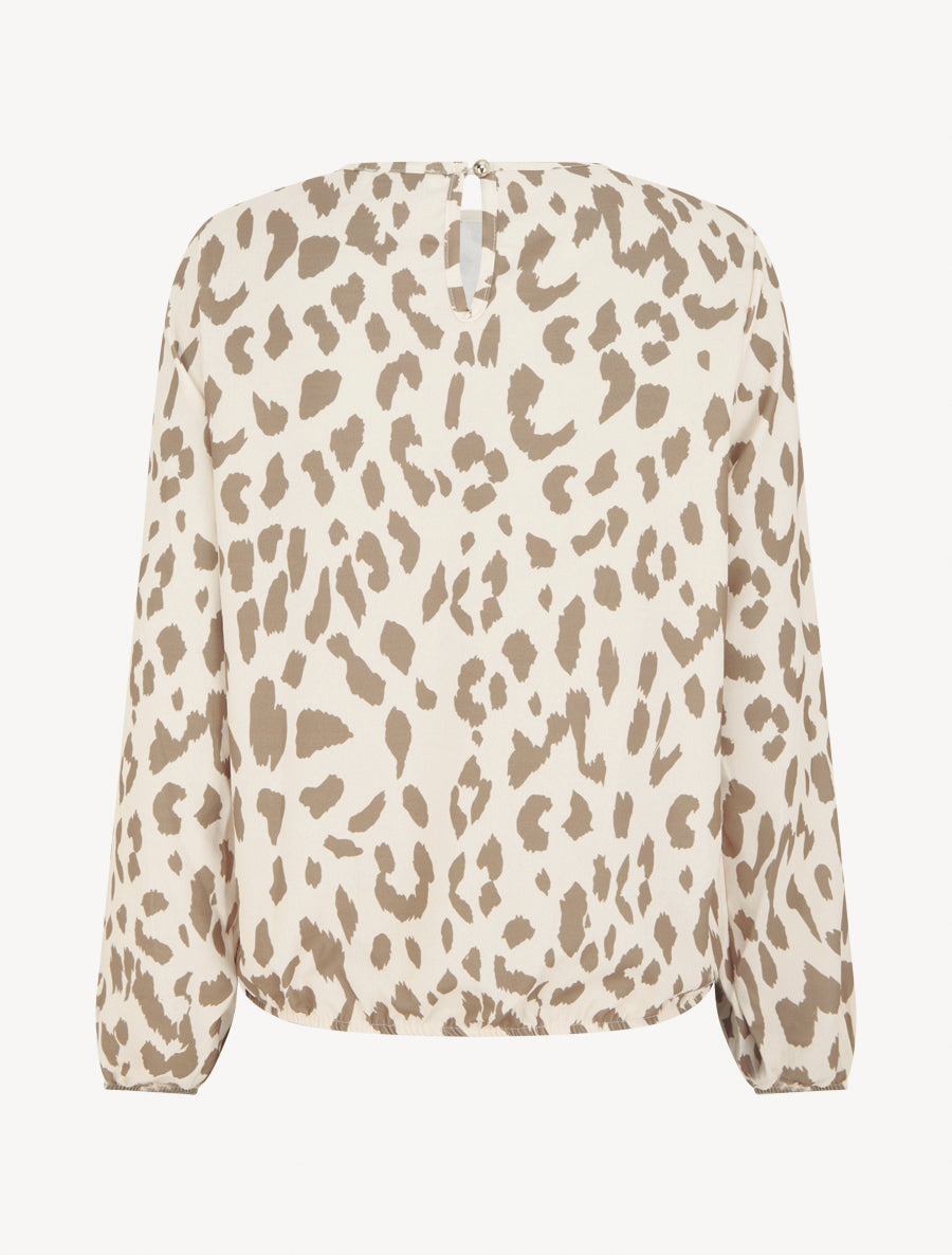 Fließende Bluse mit Kuh-Print