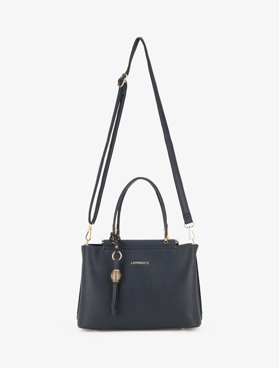Handtasche Ximena mit genarbter Optik - Marineblau