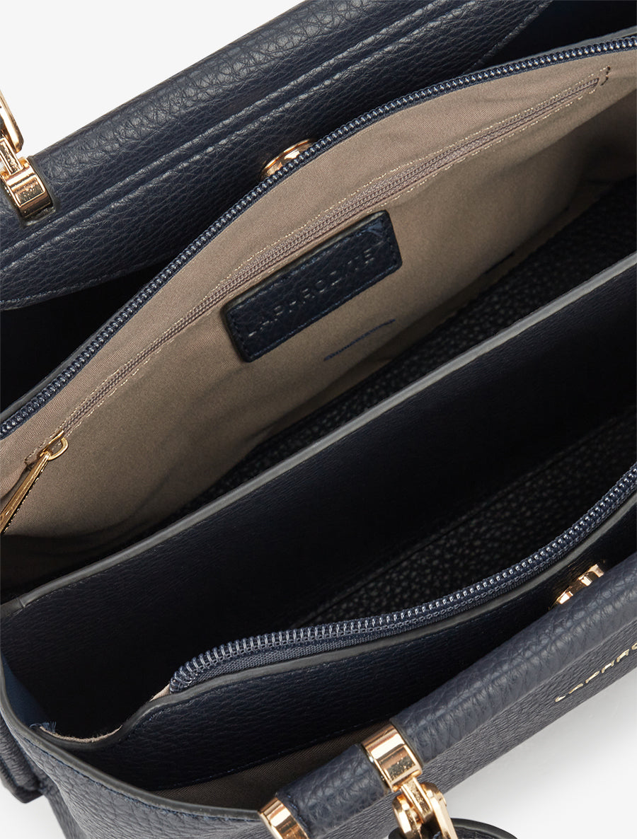 Handtasche Ximena mit genarbter Optik - Marineblau