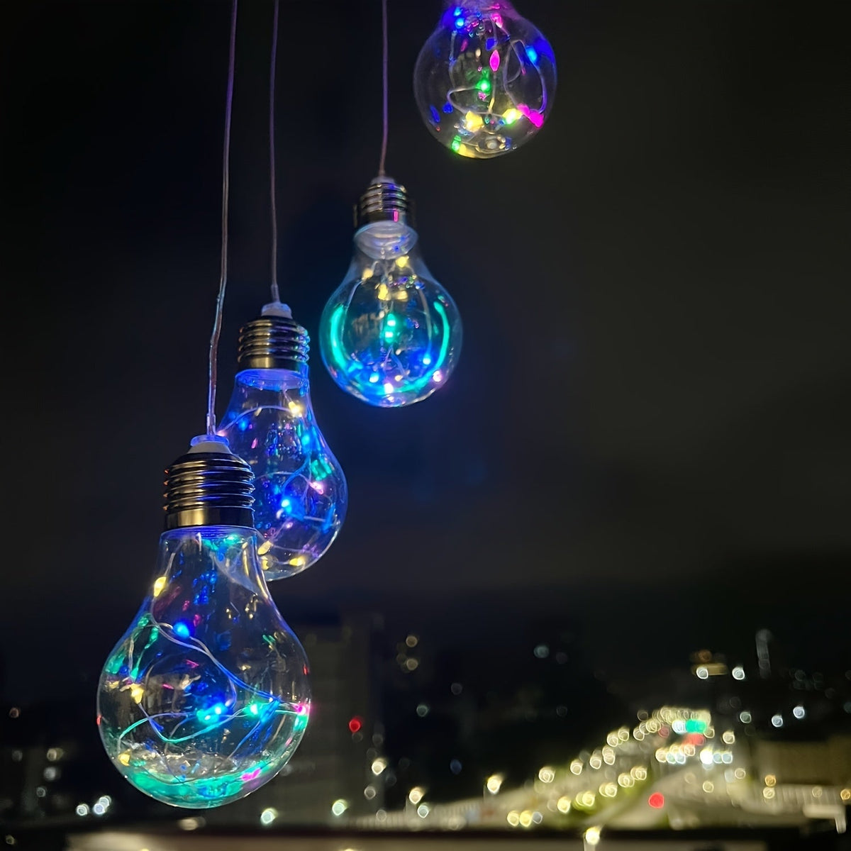 Solar-Glühbirnen-Windspiel mit farbwechselnden LEDs, 55 cm