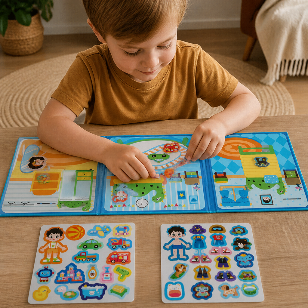 Montessori Magnetisches Quiet Book – Kreatives Anziehen & Szenenspiel