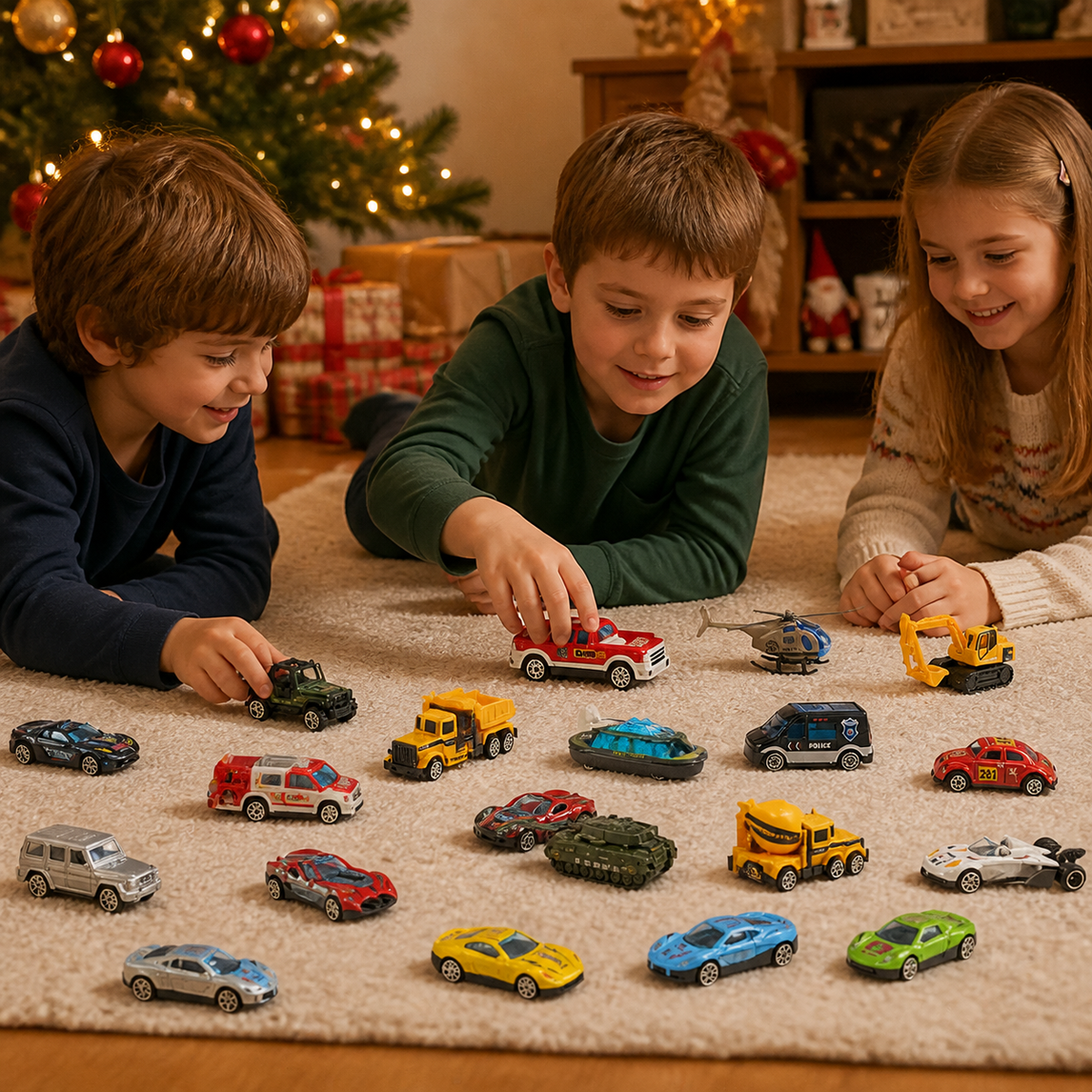 Weihnachts-Druckgussauto-Adventskalender für Kinder