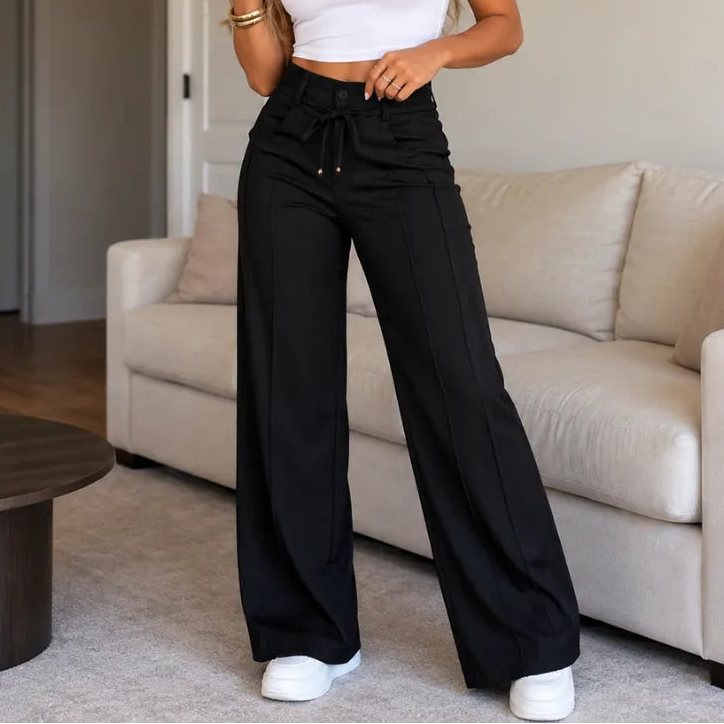 Palazzo-Hose Julie aus Eis-Seiden-Strick und Polyester